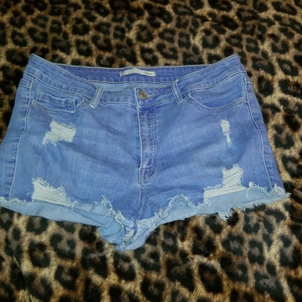 Klique B Shortie denim destructed shorts